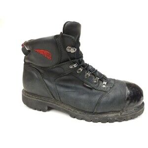 Red Wing 971 Truwelt Vibram 6" Boots Black Leather Steel Toe Men's 11.5 EE